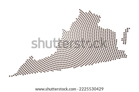 Virginia dotted map. Digital style shape of Virginia. Tech icon of the us state with gradiented dots. Appealing vector illustration.