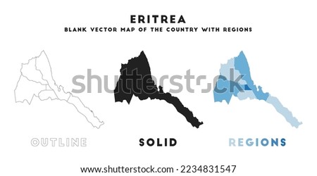 Eritrea map. Borders of Eritrea for your infographic. Vector country shape. Vector illustration. Stok fotoğraf © 