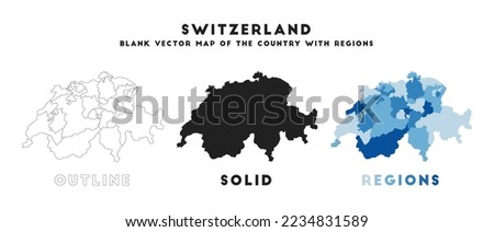 Switzerland map. Borders of Switzerland for your infographic. Vector country shape. Vector illustration.