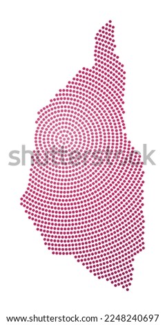 Kapas Island dotted map. Digital style shape of Kapas Island. Tech icon with gradiented dots. Artistic vector illustration.