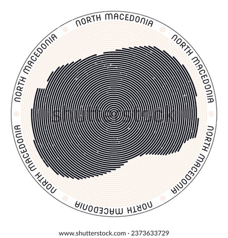 Macedonia shape radial arcs. Country round icon. Macedonia logo design poster. Astonishing vector illustration.