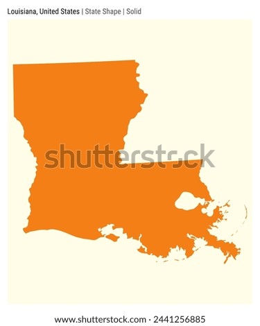 Louisiana, United States. Simple vector map. State shape. Solid style. Border of Louisiana. Vector illustration.