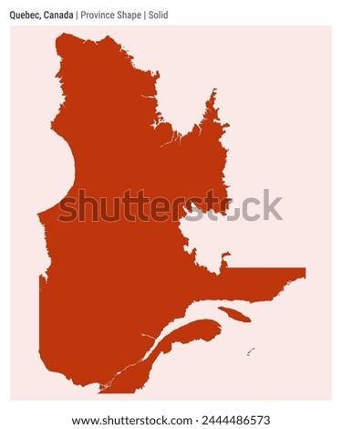 Quebec, Canada. Simple vector map. Province shape. Solid style. Border of Quebec. Vector illustration.