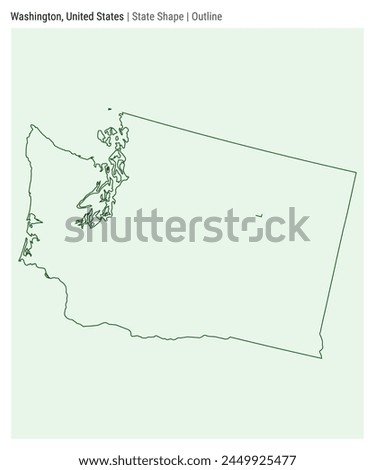 Washington, United States. Simple vector map. State shape. Outline style. Border of Washington. Vector illustration.