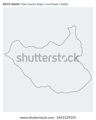 South Sudan plain country map. Low Details. Outline style. Shape of South Sudan. Vector illustration.