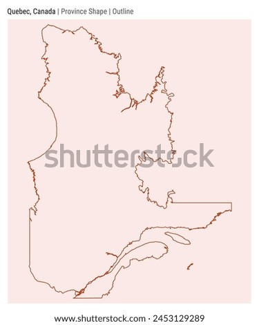 Quebec, Canada. Simple vector map. Province shape. Outline style. Border of Quebec. Vector illustration.
