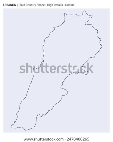 Lebanon plain country map. High Details. Outline style. Shape of Lebanon. Vector illustration.