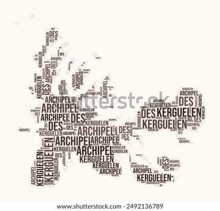 French Southern and Antarctic Lands regions word cloud. Country logo design. Regions typography style vector image. French Southern and Antarctic Lands colored text cloud. Elegant vector illustration.