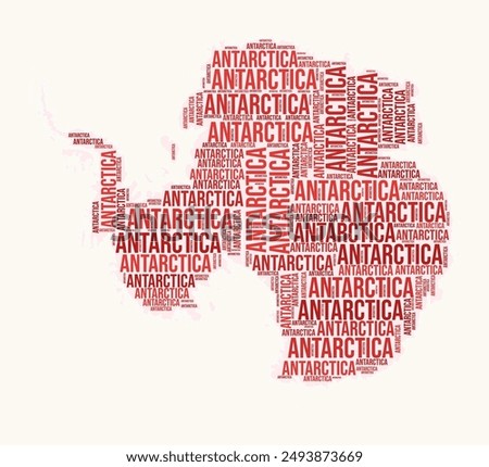 Antarctica regions word cloud. Country logo design. Regions typography style vector image. Antarctica colored text cloud. Vibrant vector illustration.