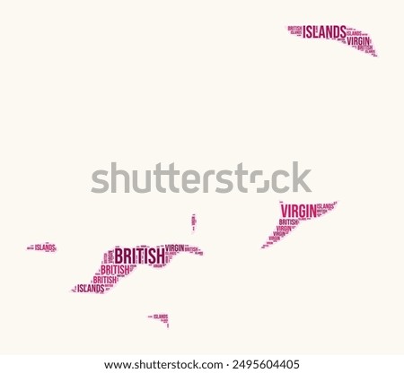 British Virgin Islands regions word cloud. Country logo design. Regions typography style vector image. British Virgin Islands colored text cloud. Beautiful vector illustration.