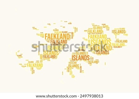 Falkland Islands regions word cloud. Country logo design. Regions typography style vector image. Falkland Islands colored text cloud. Awesome vector illustration.