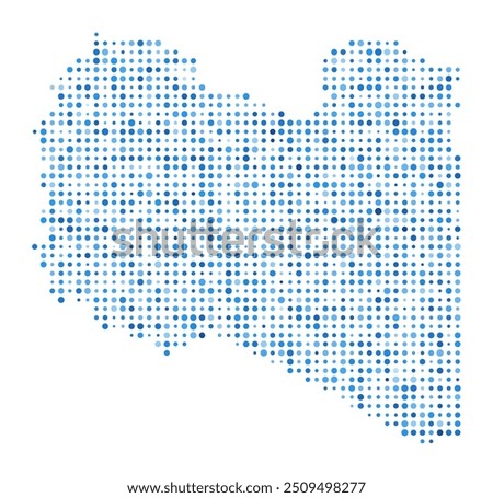 Libya Dot Map. Country Digital Style Shape. Libya vector image. Country shape blue circular dots. Creative vector illustration.