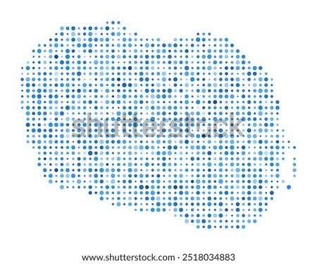 Cook Islands Dot Map. Island Digital Style Shape. Cook Islands vector image. Island shape blue circular dots. Vibrant vector illustration.