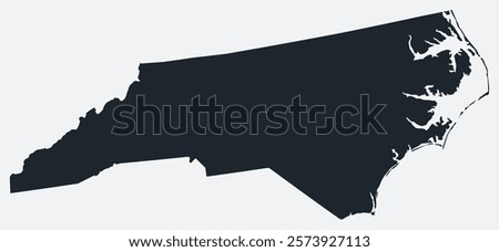 North Carolina map. Just a simple border map. Shape of the state. Flat blank North Carolina outline. Vector boundary illustration.