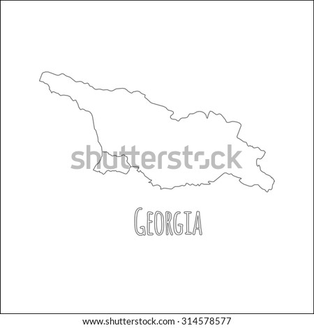 Outline Vector Map Of Georgia. Simple Georgia Border Map ...