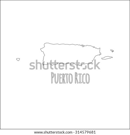 Vector Images, Illustrations and Cliparts: Outline vector map of Puerto ...