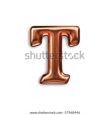 Letter T , Copper Color Stock Photo 57968446 : Shutterstock