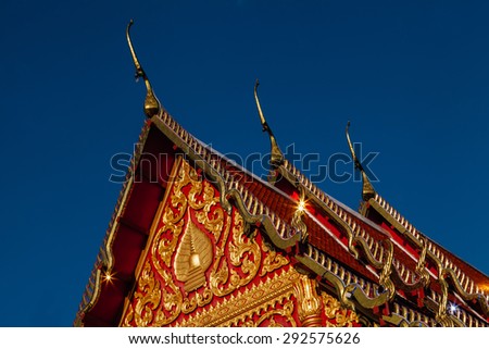 Temple roof and buddhist art decoration