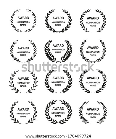 Award wreaths.  1st, 2, 3  place symbol. Vector illustration.