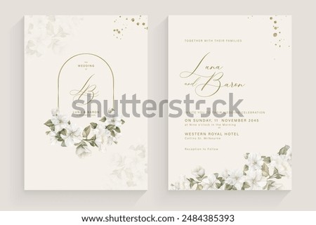 Aesthetic Wedding Invitation Template with Flower Arrangement