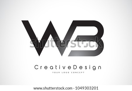 WB W B Letter Logo Design in Black Colors. Creative Modern Letters Vector Icon Logo Illustration.