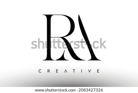 RA Minimalist Serif Modern Letter Logo in Black and White. RA Creative Serif Logo Design Icon Branding Vector Stock fotó © 