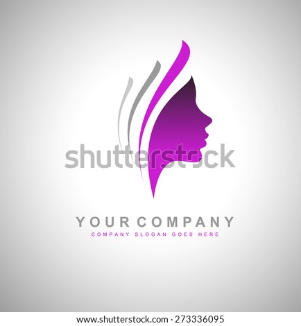 Beauty Female Face Logo Design.Cosmetic salon logo design. Creative Woman Face Vector. Hair Salon Logo.