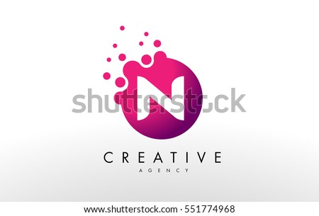 Dots Letter N Logo. N Letter Design Vector with Dots. Stock fotó © 
