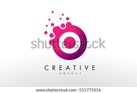 Dots Letter O Logo. O Letter Design Vector with Dots. Foto stock © 