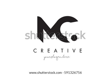 MC Letter Logo Design with Creative Modern Trendy Typography and Black Colors.