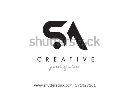 SA Letter Logo Design with Creative Modern Trendy Typography and Black Colors. Stok fotoğraf © 