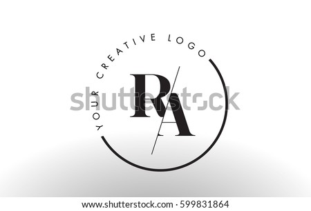 RA Letter Logo Design with Creative Intersected and Cutted Serif Font. Stock fotó © 