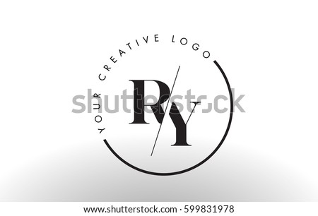 RY Letter Logo Design with Creative Intersected and Cutted Serif Font. Stok fotoğraf © 