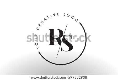 RS Letter Logo Design with Creative Intersected and Cutted Serif Font. Stock fotó © 