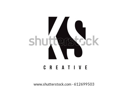 KS K S White Letter Logo Design with Black Square Vector Illustration Template. Stock fotó © 