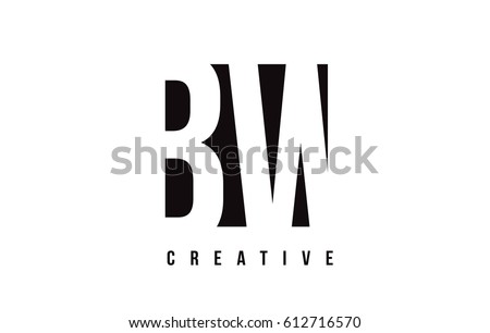 BW B W White Letter Logo Design with Black Square Vector Illustration Template.
