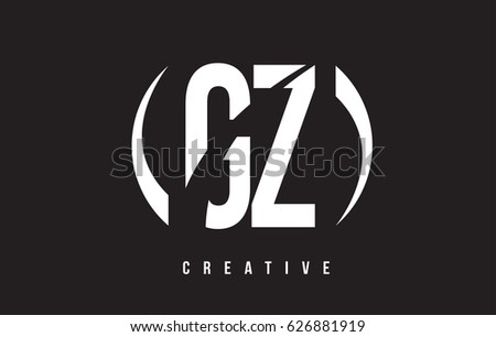 GZ G Z White Letter Logo Design with White Background Vector Illustration Template. Stok fotoğraf © 
