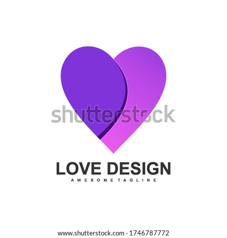 Illustration of graphic love logo design illustration template