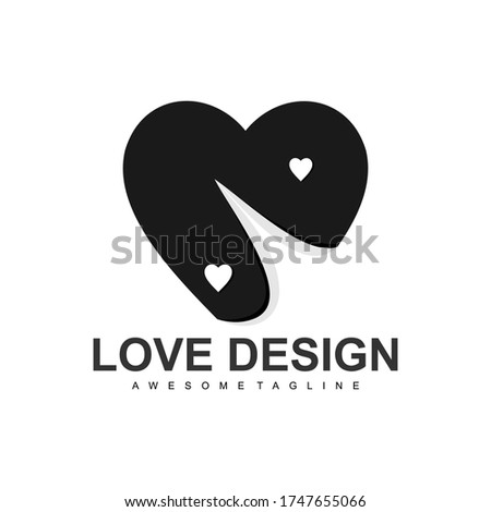 Illustration of graphic love logo design vector illustration template