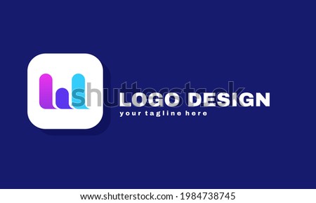 Illustration of graphic letter w logo with gradient design concept of future and forward