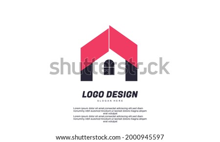 Illustration of graphic abstract home real estate identity design elements vector flat design