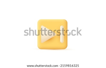 unique 3d skip end next music player button isolated on vector with isolated on white background.Trendy and modern vector in 3d style.