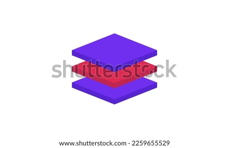 illustration 3d realistic layers icon three levels creative isolated on background.Realistic vector illustration.