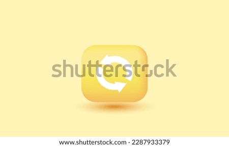 3d realistic cartoon yellow vector mobile application icon trendy modern style object symbols isolated on background.3d design cartoon style. 