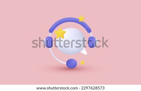 3d realistic call center online customer support illustration trendy icon modern style object symbols illustration isolated on background.3d design cartoon style. 