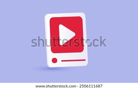 3d icon vector platform video player icon social media live streaming concept new idea design.vector icon 3d illustration