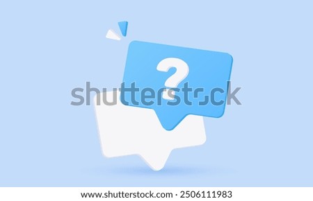 3d vector question mark speech bubble icon concept new idea design.vector icon 3d illustration