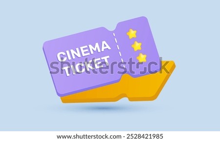 3d online movie ticket purchase icon new idea design vector.vector icon 3d illustration