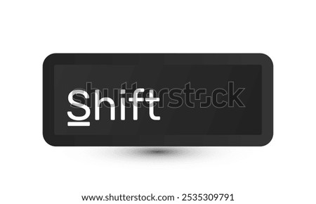 3d shift computer key button on white new idea realistic icon design vector.vector icon 3d illustration