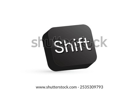 3d shift computer key button on white new idea realistic icon design vector.vector icon 3d illustration